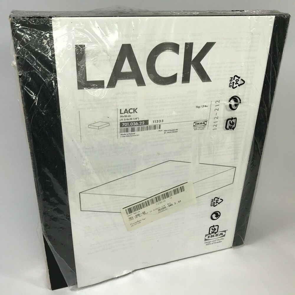 IKEA LACK Floating Wall Shelf - Black - Concealed Mount - 11.75" x 10.25"